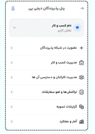 ورود به پنل پذیرندگان دیجی‌پی